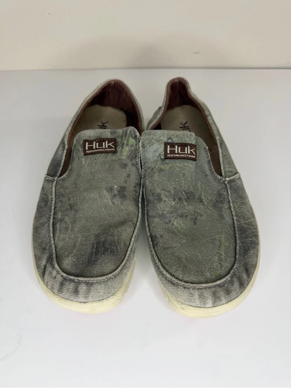 HUK Performance Brewster Slip-on Deck Shoes Fishing Grey Mens Size 44 US 10